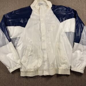 Vintage Wimbledon Windbreaker White Blue Medium Full Zip 1990s